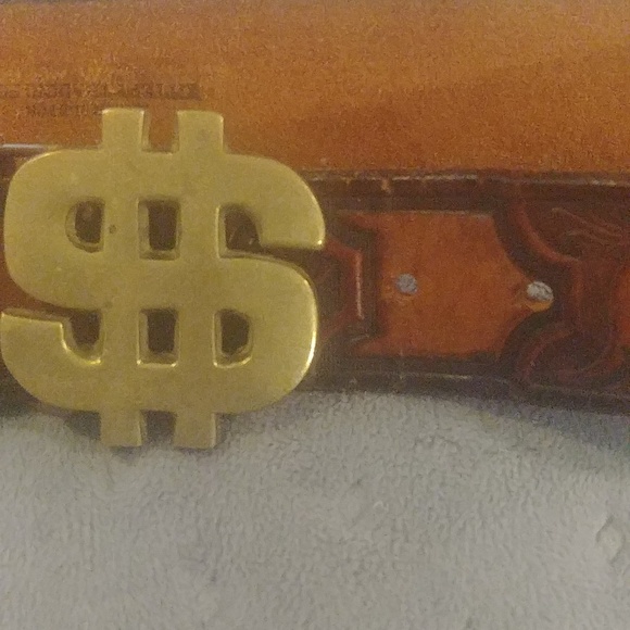 Brass and leather Dollar sign vintage belt - Picture 8 of 8